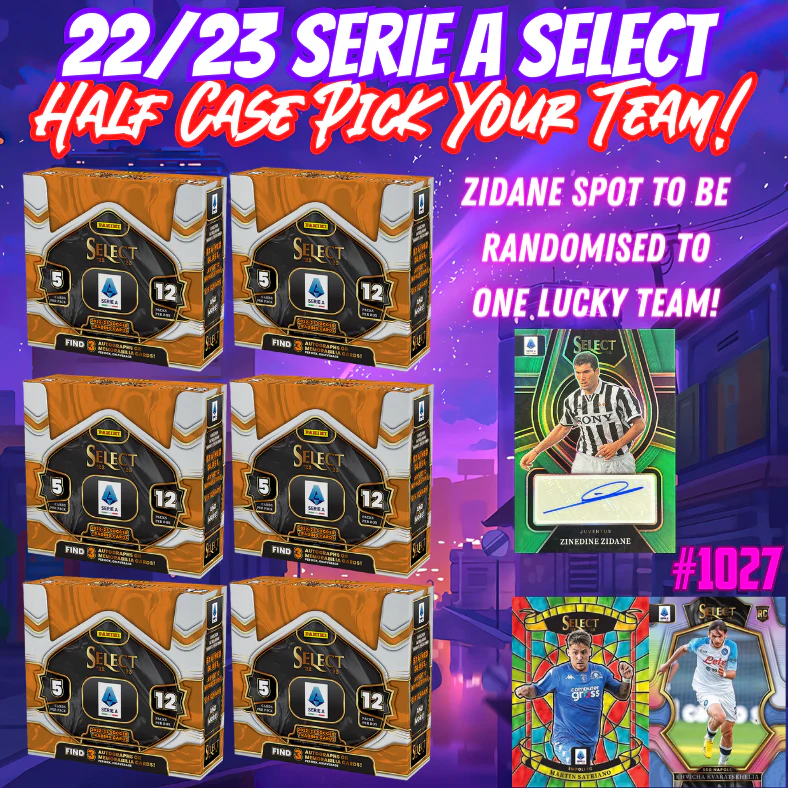 Break 1027 - 22/23 Serie A Select HALF CASE - 6 Boxes - Pick Your Team