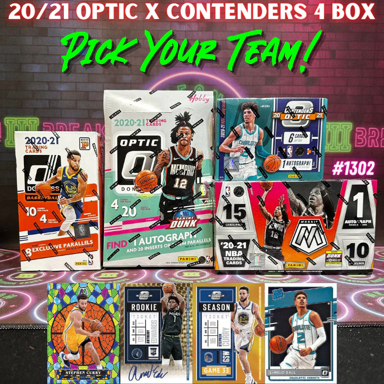 Break 1302 - NBA 20/21 Optic x Contenders 4 Box - Pick Your Team!