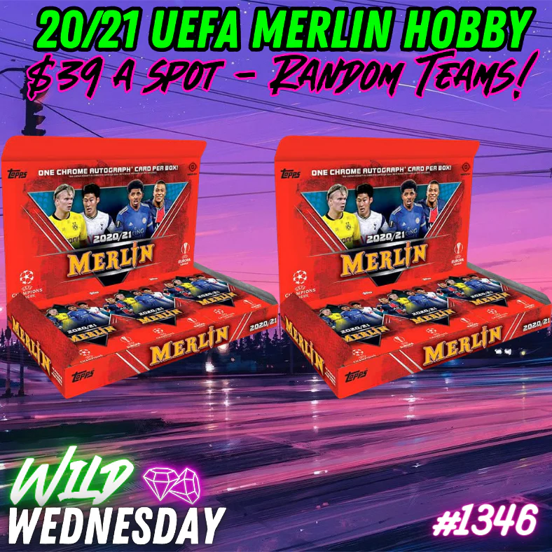 WILD WEDNESDAY APPRECIATION Break 1346 - 20/21 Merlin Chrome Hobby 2 Box - Random Teams - $39 a spot!