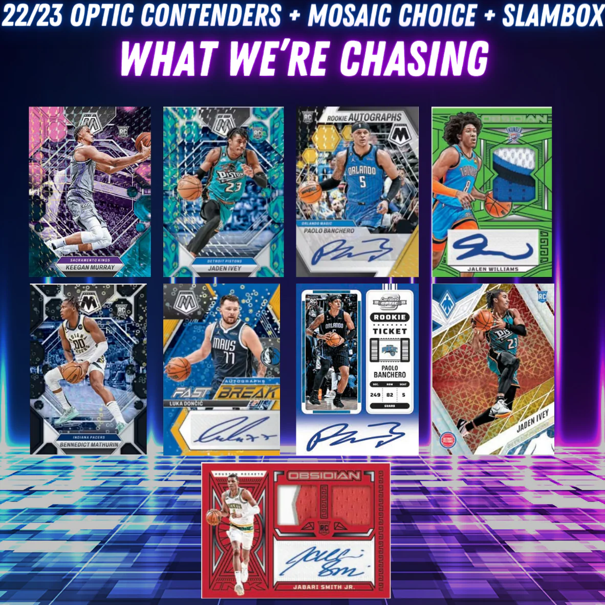 Break 1466 - NBA 22/23 Optic Contenders x SlamBox x Mosaic 9 Box Monster - Pick Your Team! - Image 2