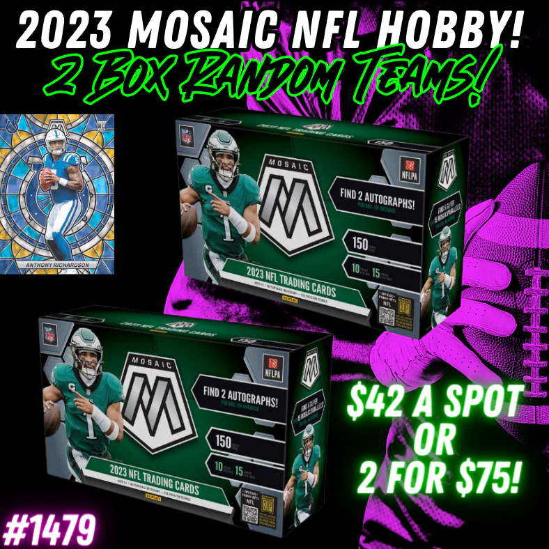 Break 1479 - 2023 NFL Mosaic Hobby - 2 Box - Random Teams!