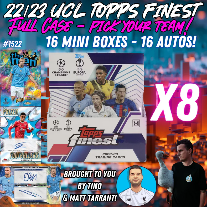 Break 1522 - 22/23 Topps Finest UEFA Hobby - FULL CASE - Pick Your Player / Team!