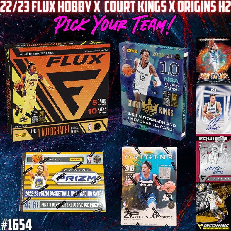 Break 1654 - NBA 22/23 Flux Hobby x Court Kings 4 Box - Pick Your Team!