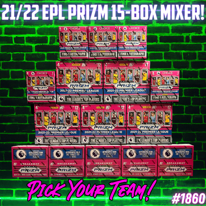 Break 1860 - 21/22 Premier League Prizm Tower - 15 Box Pick Your Player / Team!