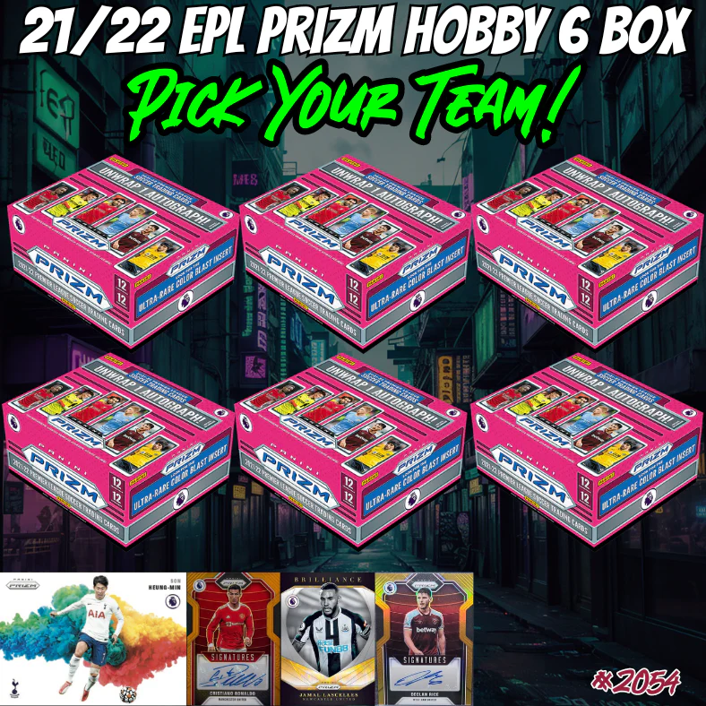 Break 2054 - 21/22 EPL Prizm Hobby 6 Box - Pick Your Team!