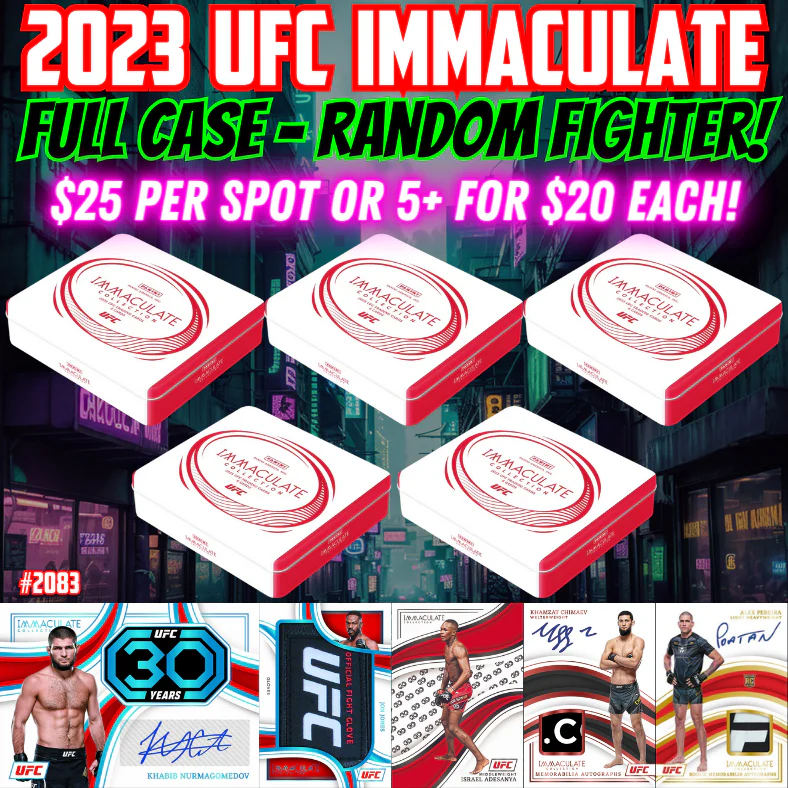Break 2083 - NEW RELEASE - 2023 Panini Immaculate UFC - FULL CASE - Random Fighter!