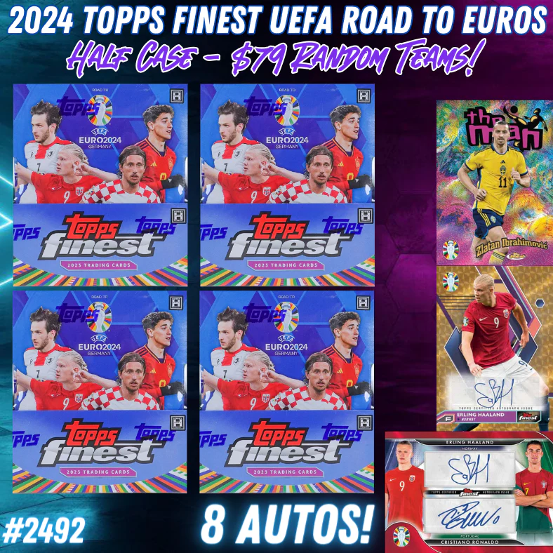 Break 2492 - 2024 Topps Finest UEFA Road to Euro Half Case - Random Teams - $79 a spot!