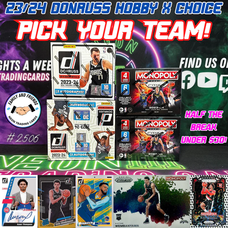 Break 2506 - NBA 23/24 Donruss Hobby x Choice 4 Box Value - Pick Your Team!