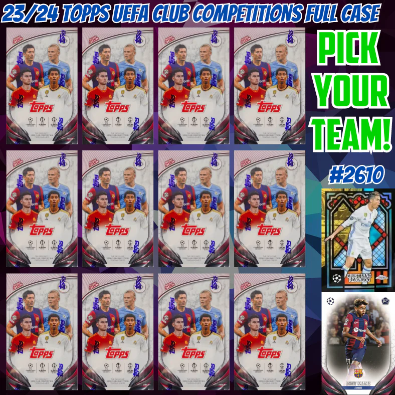 Break 2610 - 23/24 UEFA Club Competitions Hobby FULL CASE - Pick Your Team/Player!