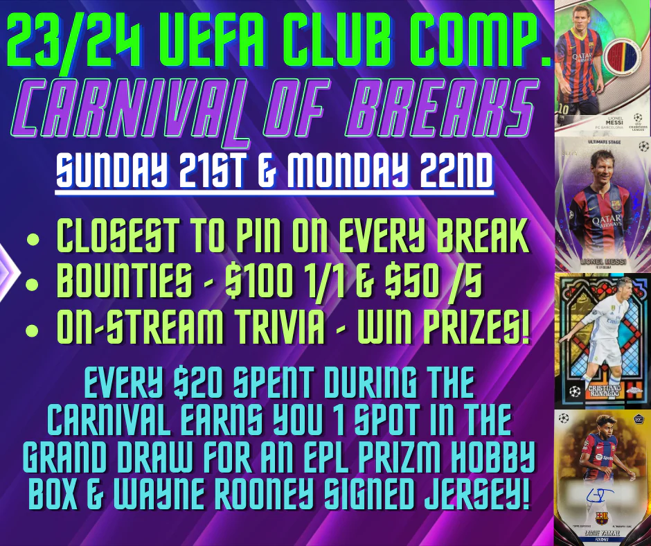 Break 2653 - 23/24 Topps UEFA Club Comp. CARNIVAL OF BREAKS #1 - HOBBY FULL CASE - 12 Boxes - Pick Your Team - Image 2