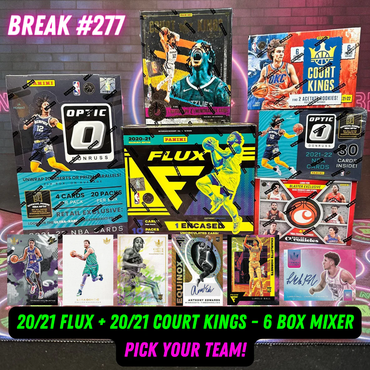 Break  277 - NBA 20/21 Flux & Court Kings 6 Box Multi Year Mixer - Pick Your Team!