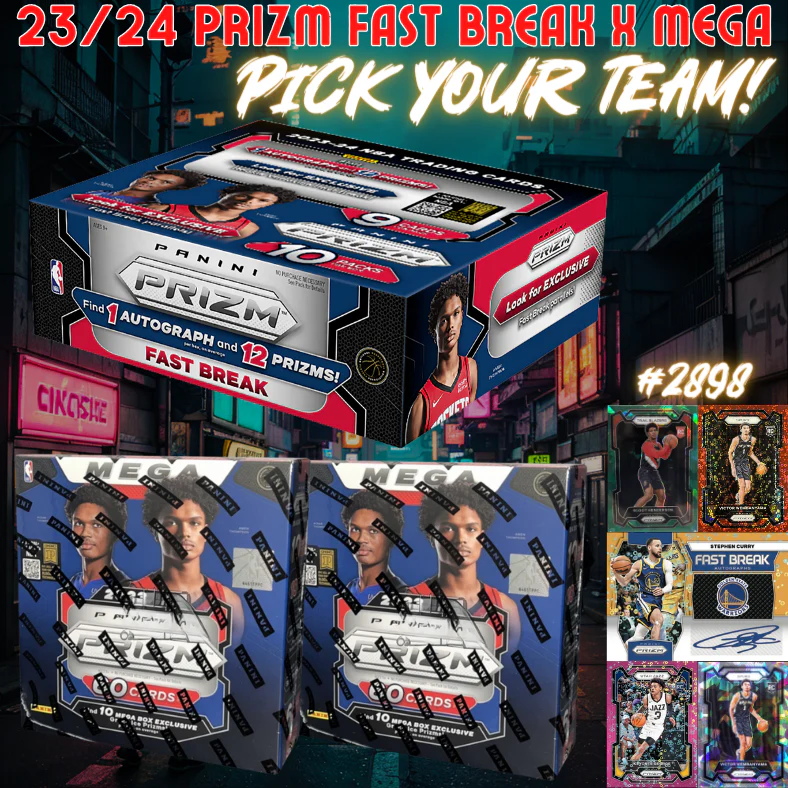 Break 2898 - NBA 23/24 Prizm Fast Break x Fanatics Mega 3 Box - Pick Your Team!