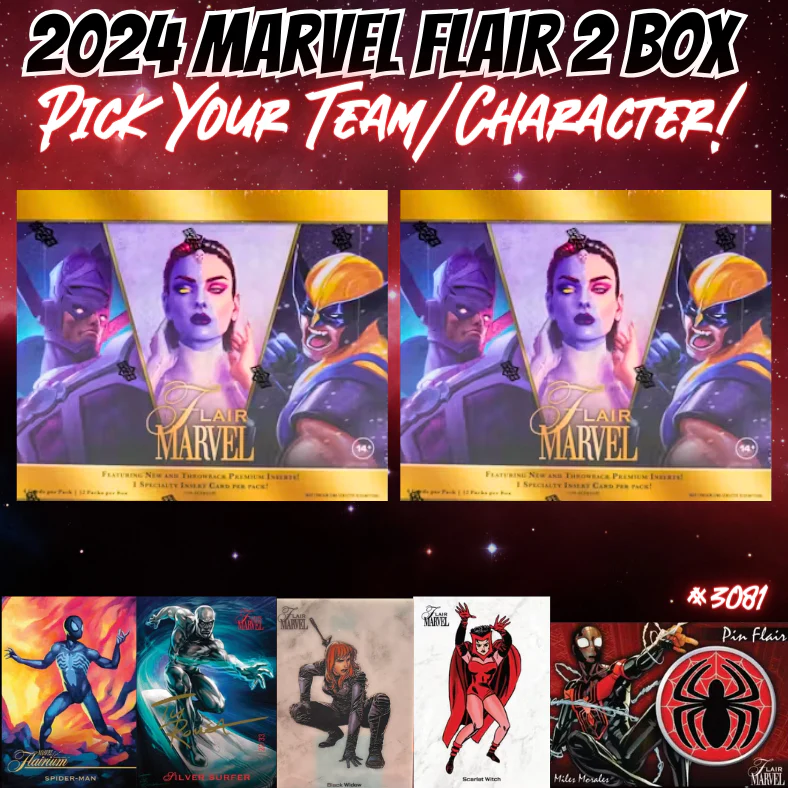 Break 3081 - 2024 Marvel Flair - 2 Box - Pick Your Character/Team!