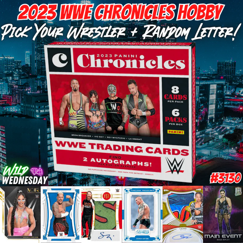 Break 3130 - 2023 WWE Chronicles Hobby - Pick Your Wrestler + Random Letter!