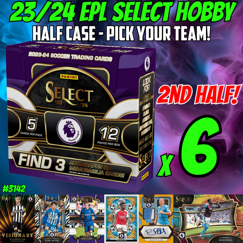 Break 3142 - 23/24 EPL Select Hobby 2ND HALF CASE - Pick Your Team/Player!