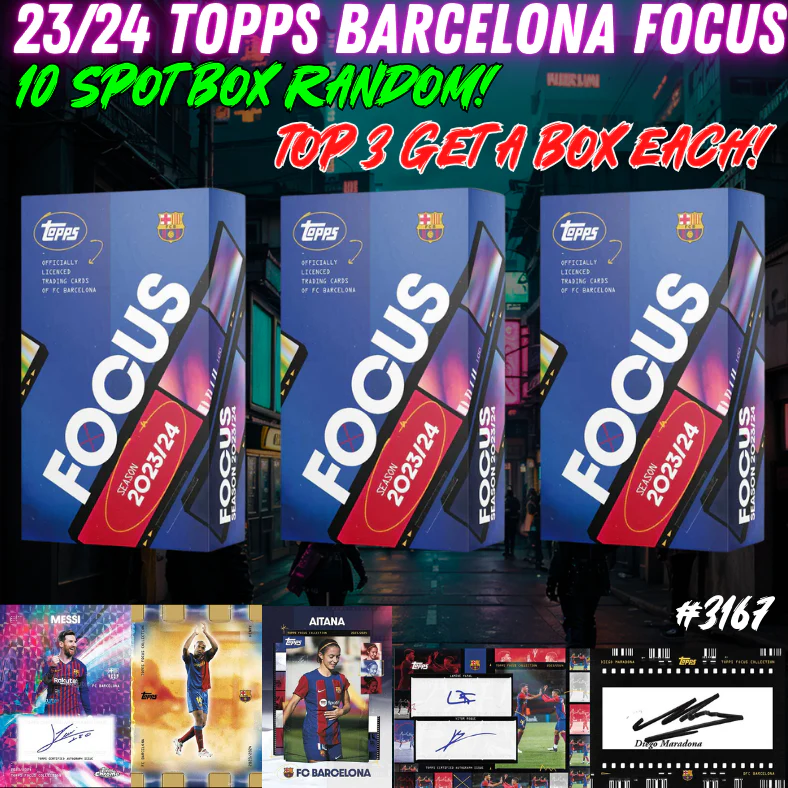 Break 3167 - 23/24 Topps Barcelona Focus 3 Box - 10 Spot Random!