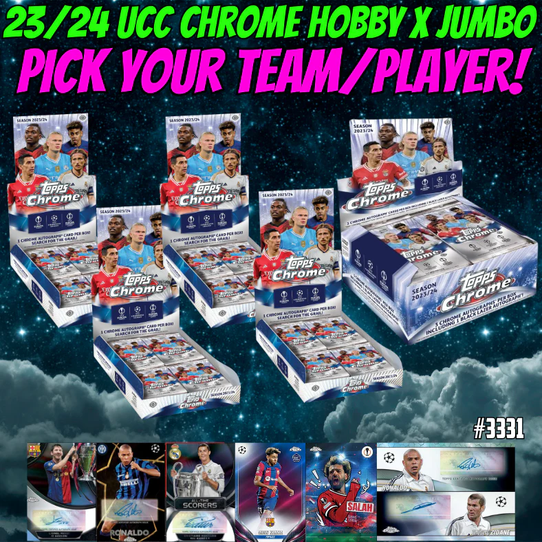 Break 3331 - 23/24 Topps UCC Chrome Hobby x Jumbo 5 Box - Pick Your Team/Player!