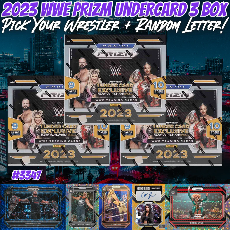 Break 3347 - 2023 WWE Prizm Undercard 3 Box - Pick Your Wrestler + Random Letter!