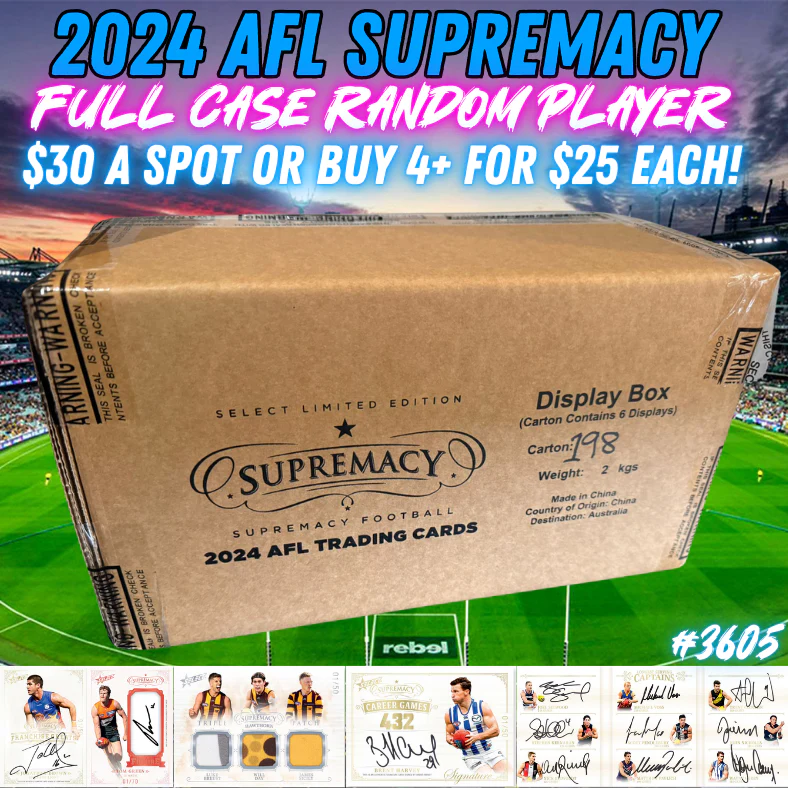 Break 3605 - 2024 Select AFL Supremacy - FULL CASE - Random Player