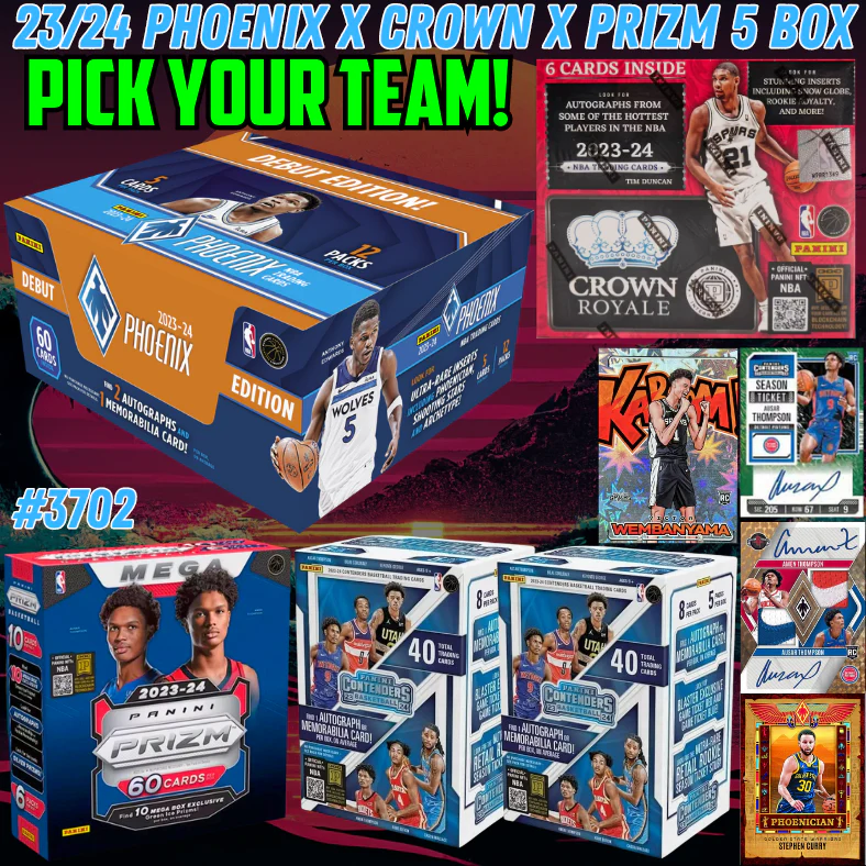 Break 3702 - NBA 23/24 Phoenix x Crown Royale x Prizm 5 Box - Pick Your Team!