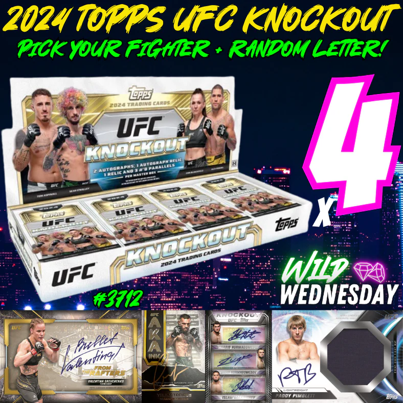 Break 3712 - 2024 UFC Knockout Hobby HALF CASE - Pick Your Figther & Letter Combo!