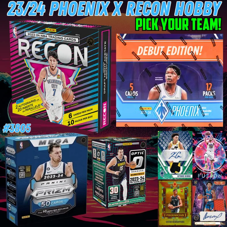 Break 3805 - NBA 23/24 Phoenix x Recon Hobby 4 Box Pick Your Team!