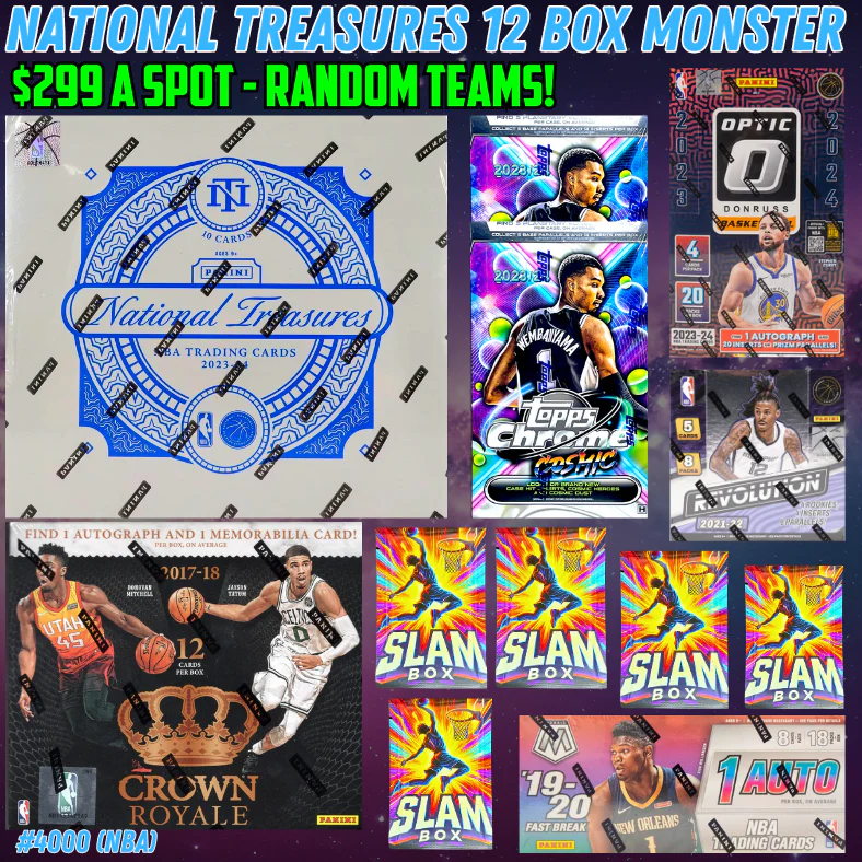 Break 4000 - NBA Edition - Quad Year MONSTER 12 Box Mixer ft National Treasures - $299 Random Teams!