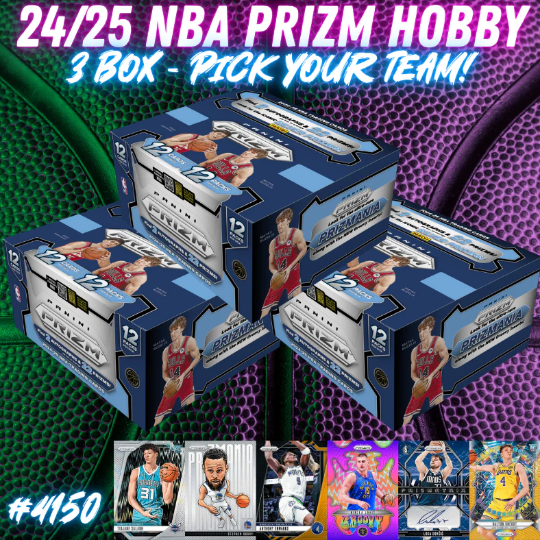 Break 4150 - NBA 24/25 Prizm Hobby 3 BOX - Pick Your Team/Player!