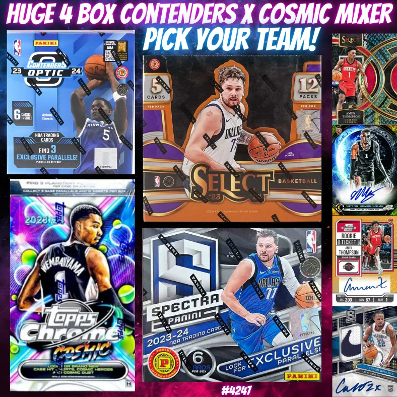 Break 4247 - 23/24 Contenders x Cosmic 4 Box MONSTER - Pick Your Team!