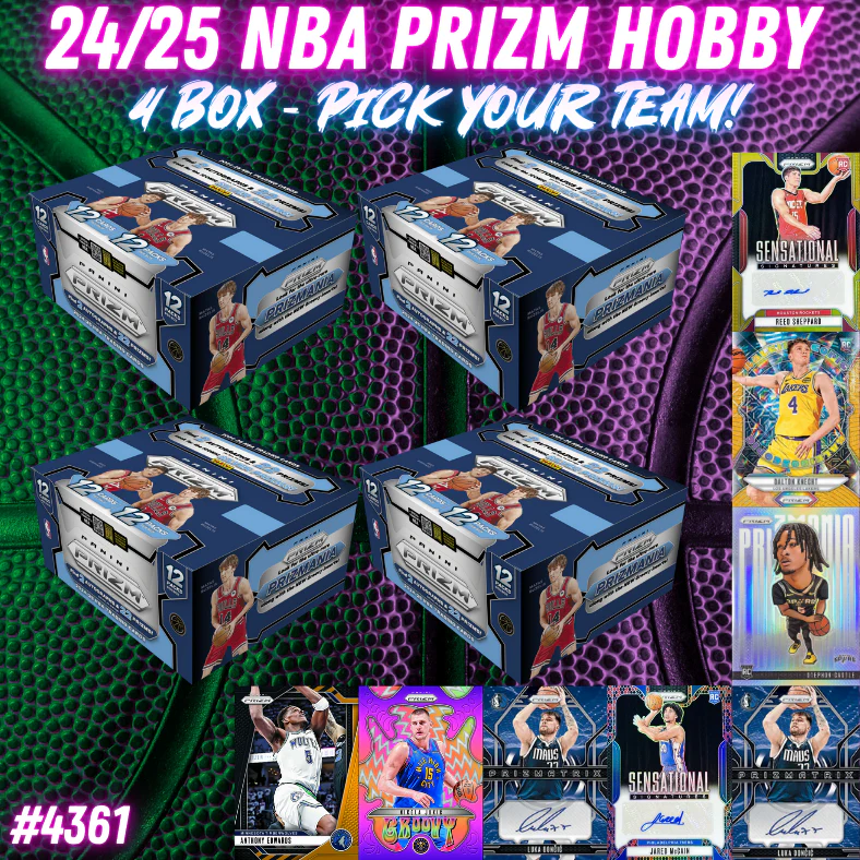 Break 4361 - NBA GRAIL HUNTING - 24/25 NBA Prizm HOBBY - 4 Box - Pick Your Team!