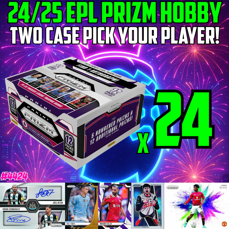 Break 4424 - 24/25 EPL PRIZM HOBBY 2 CASE - 24 BOXES - PICK YOUR PLAYER / TEAM