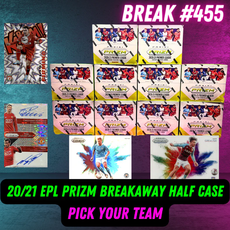 Break 455 - 20/21 EPL Prizm Breakaway Half Case - 10 Boxes - Pick Your Team - Kaboom & Color Blast Hunting!