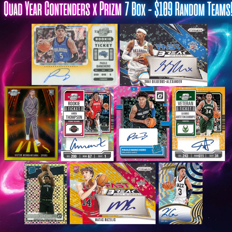 Break 4566 - NBA Quad Year - Triple Contenders x Prizm 7 Box Monster Mixer - $109 Random Teams! - Image 2