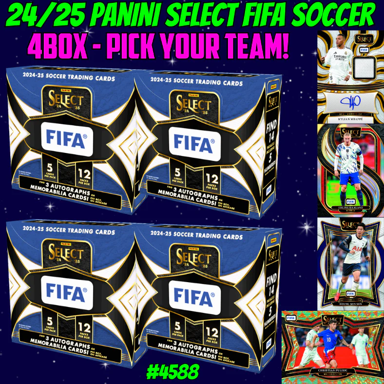 Break 4588 - 24/25 Panini Select FIFA Soccer Hobby - 4box - Pick Your Team!