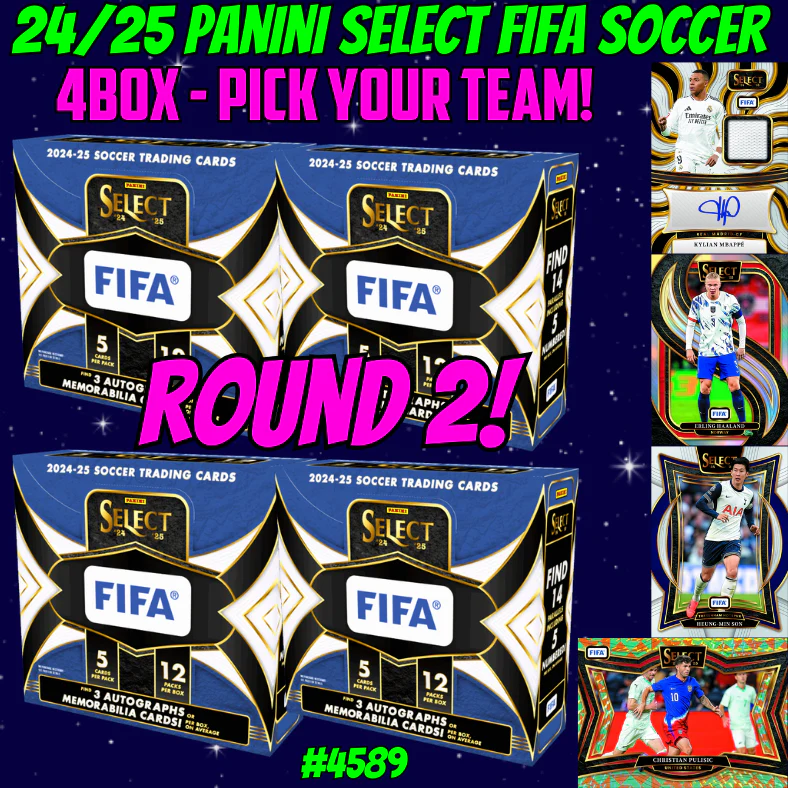 Break 4589 - 24/25 Panini Select FIFA Soccer Hobby - 4box - Pick Your Team! ROUND 2!