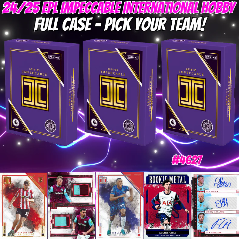 Break 4627 - 24/25 EPL Impeccable International Hobby - FULL CASE - Pick Your Team!
