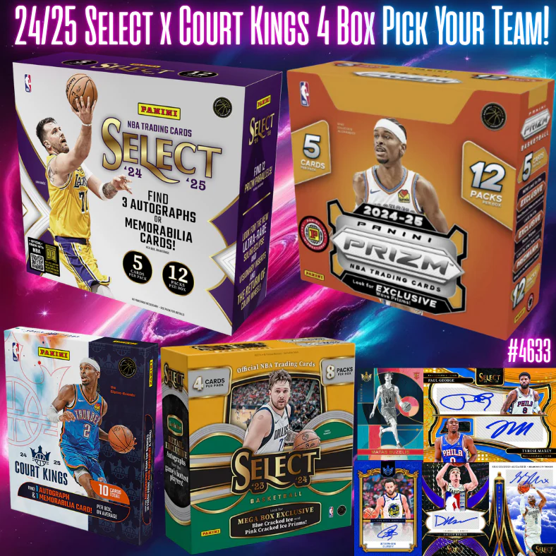 Break 4633 - NBA 24/25 Select x Court Kings Hobby 4 Box - Pick Your Team!