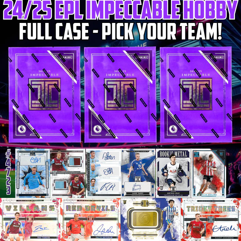 Break 4723 - 24/25 EPL Impeccable HOBBY FULL CASE - Pick Your Team!