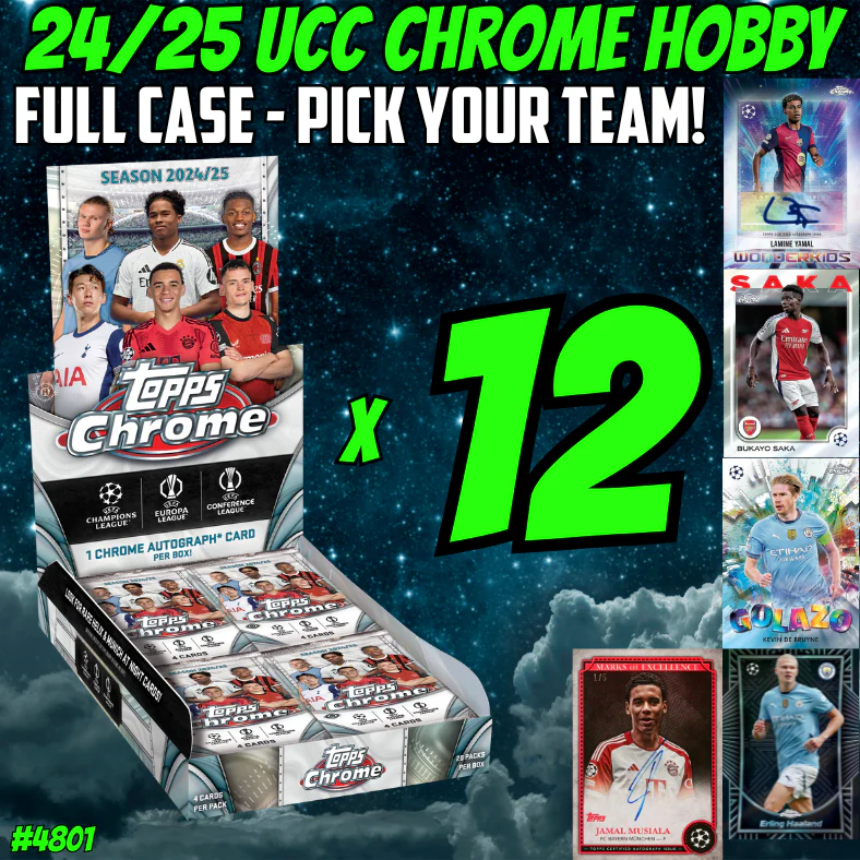 Break 4801 - 24/25 UCC Chrome Hobby - FULL CASE - Pick Your Team/Player!