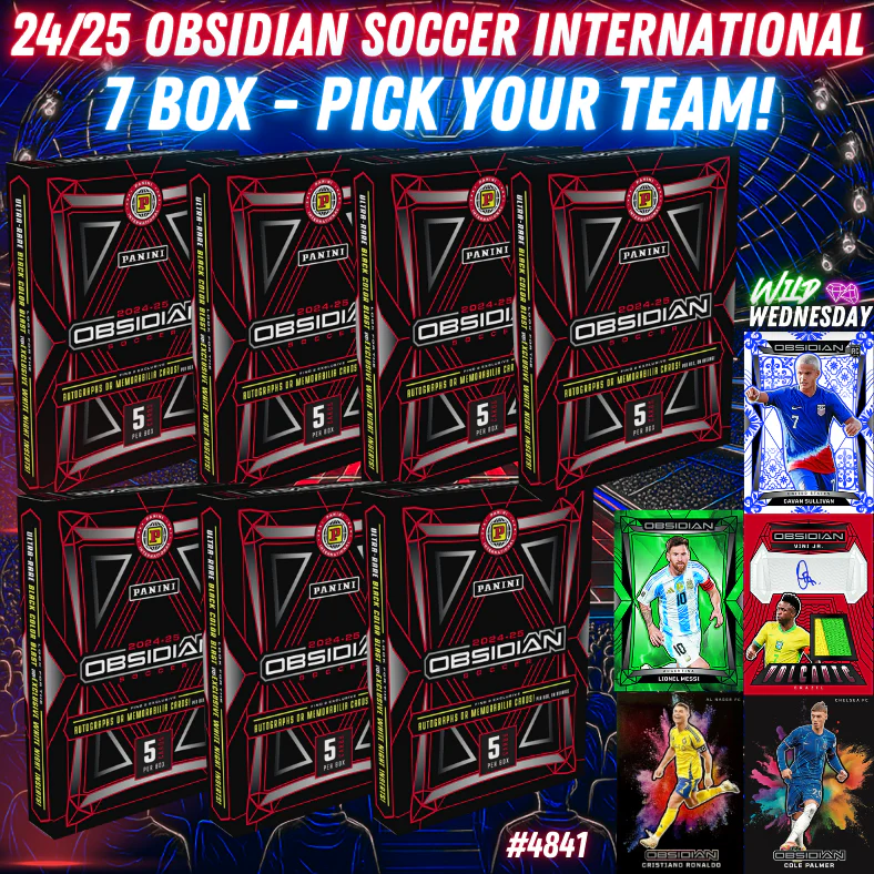 Break 4841 - 24/24 Obsidian Soccer Int. Hobby 7 Box - Pick Your Team!