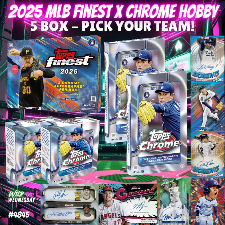 Break 4845 - 2025 MLB Finest x Chrome Hobby 5 Box Pick Your Team!
