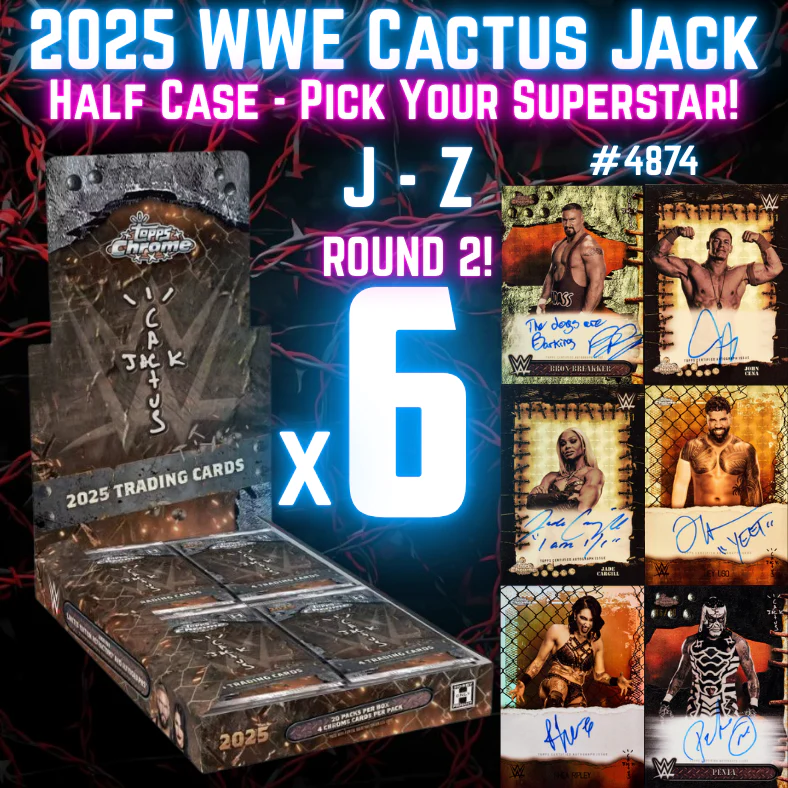 Break 4874 - 2025 WWE Cactus Jack Chrome - HALF CASE - Pick Your Superstar! J-Z ROUND 2!