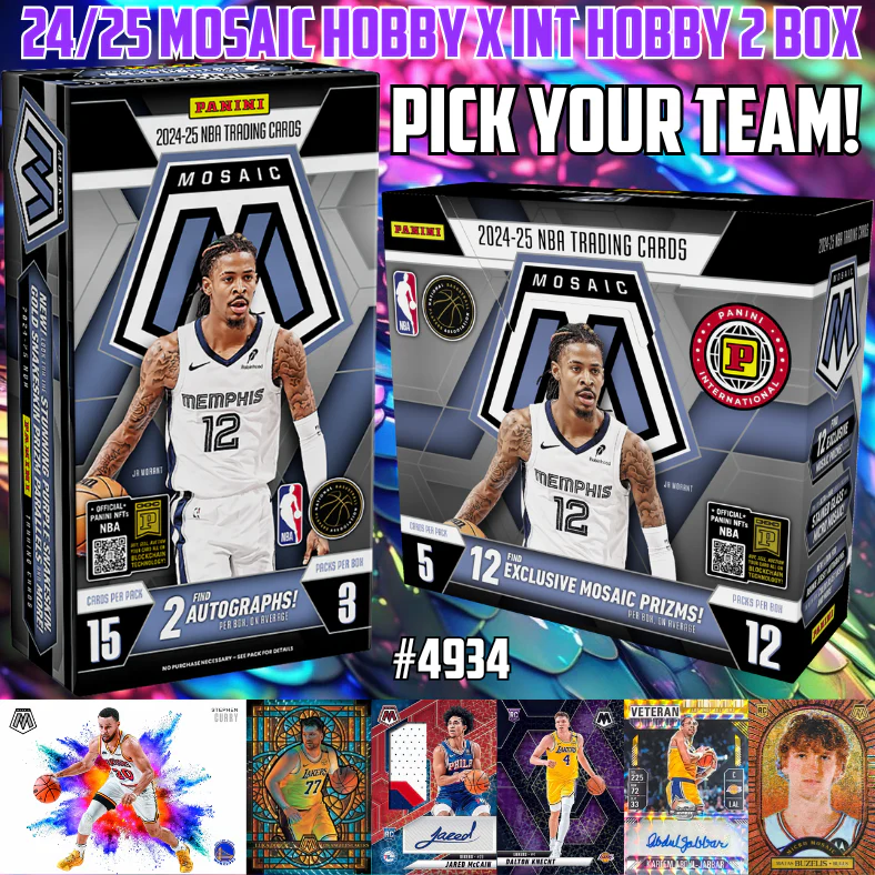 Break 4934 - NBA 24/25 Mosaic Hobby x Mosaic Int. Hobby 2 Box - Pick Your Team!