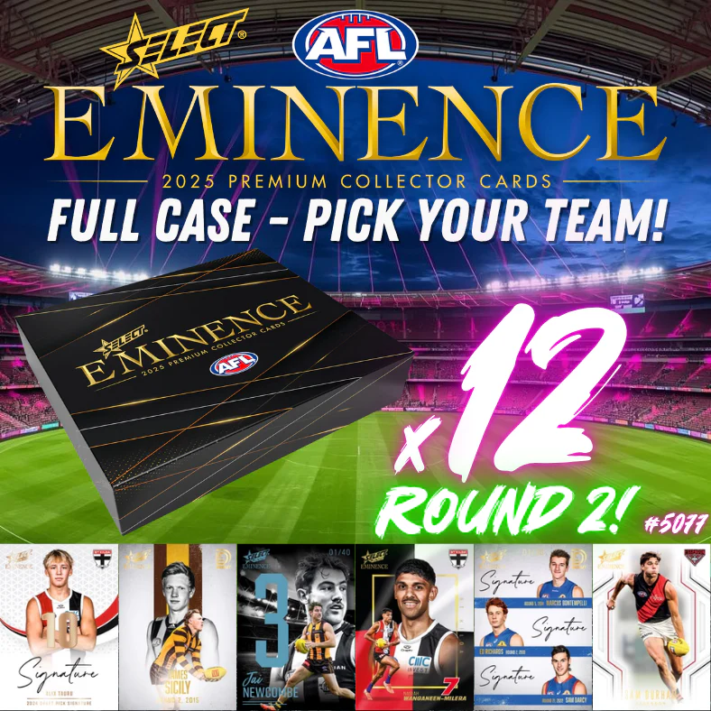 Break 5077 - 2025 AFL Eminence FULLCASE - Pick Your Team! ROUND 2!