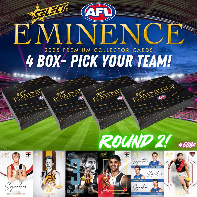 Break 5084 - 2025 AFL Eminence - 4 Box - Pick Your Team! ROUND 2!