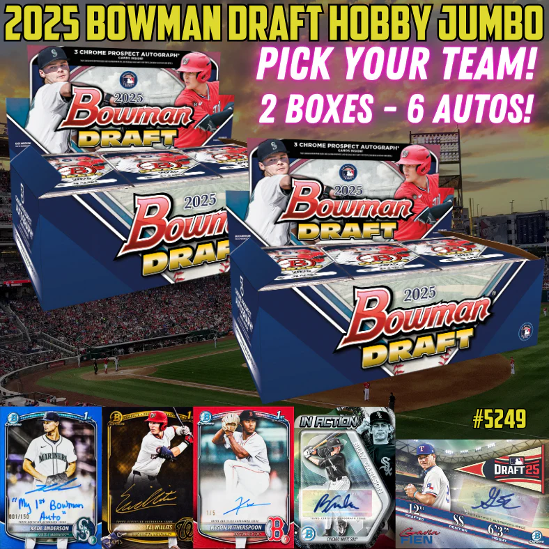 Break 5249 - 2025 Bowman Draft Hobby JUMBO 2Box - Pick Your Team!