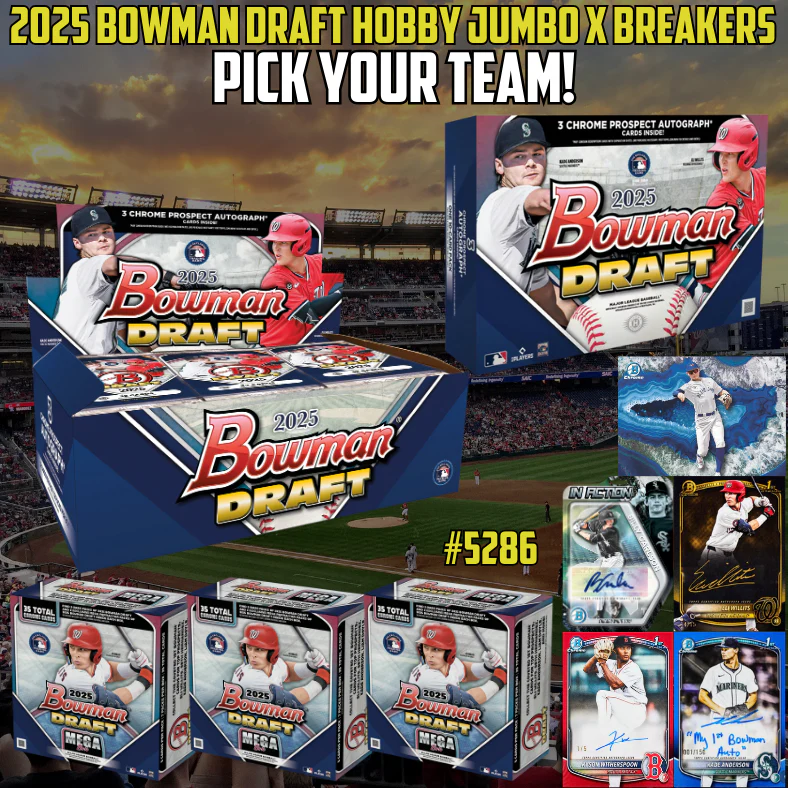 Break 5286 - 2025 Bowman Draft Hobby Jumbo x Breakers - Pick Your Team!