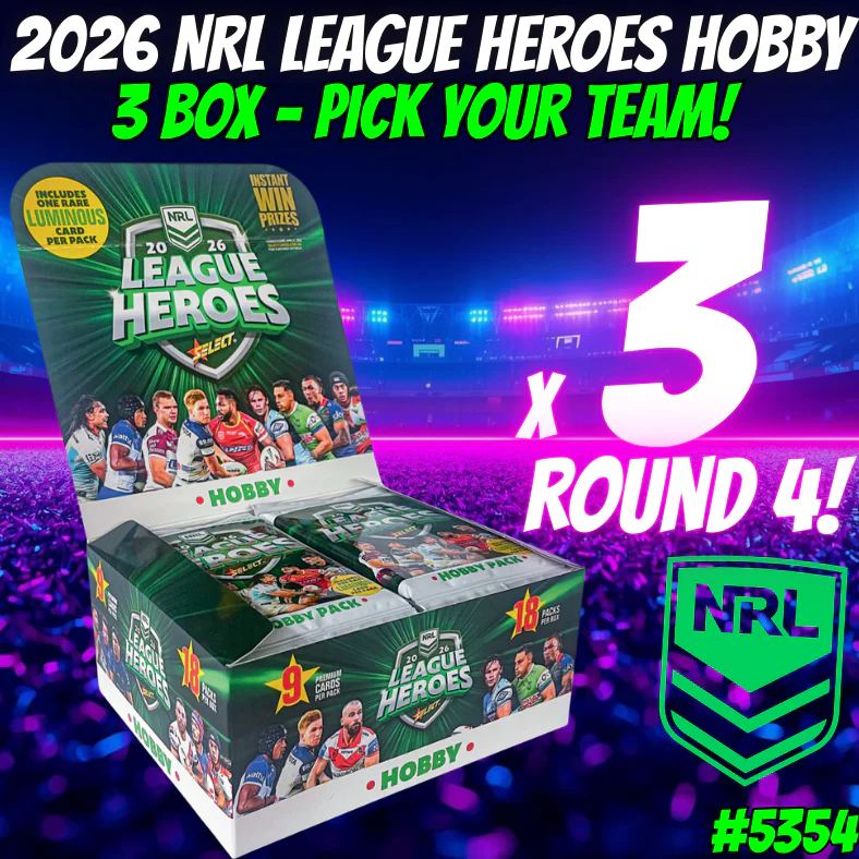 Break 5356 - 2026 NRL League Heroes HOBBY - 3 Box - Pick Your Team! ROUND 4!