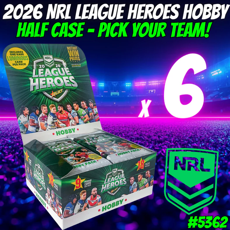 Break 5362 - 2026 NRL League Heroes HOBBY - HALF CASE - Pick Your Team!