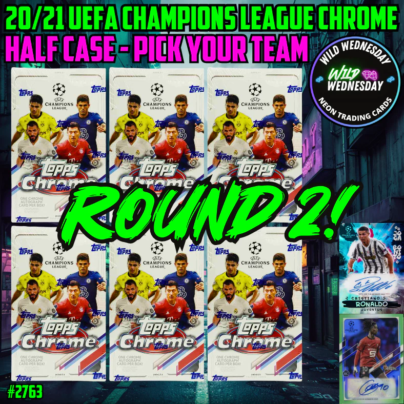 Break 2763 - 20/21 Topps UEFA Champions League Chrome HOBBY - Half Case - 6 Boxes - Pick Your Team ROUND 2!